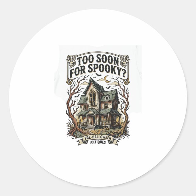 Sticker Rond Chemise Halloween précoce Design de maison hantée  (Devant)
