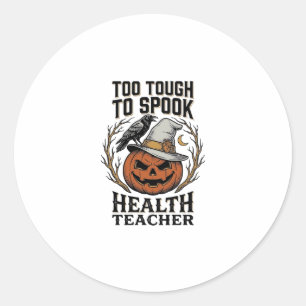 Sticker Rond Chemise Halloween Prof de Santé Gravée Pu Vintage