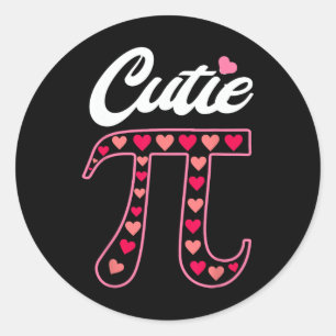 Sticker Rond Chemise Jour Cutie Pi 3.14159 Femmes Enfants Homme