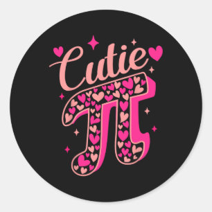 Sticker Rond Chemise Jour Cutie Pi 3.14159 Femmes Enfants Homme