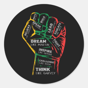 Sticker Rond Chemise Juneteenth Rêver comme des leaders Histoir