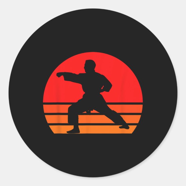 Sticker Rond Chemise karaté noire1 (Devant)