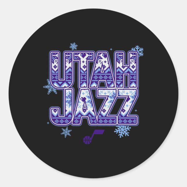 Sticker Rond Chemise laide de Noël des Utah Jazz N (Devant)
