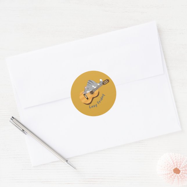 Sticker Rond Chemise Lazy friday (Enveloppe)