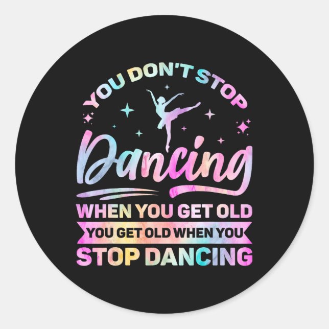 Sticker Rond Chemise Lover Danse Pour Danseurs Uni Black Small  (Devant)