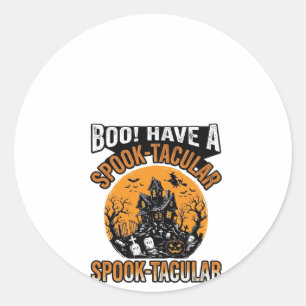 Sticker Rond Chemise Maison Hantée Halloween Spook-Tacular Vint