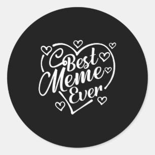 Sticker Rond Chemise mème drôle en forme de cœur grand-mère fêt