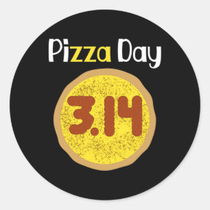 Sticker Rond Chemise Pizza Pi Day Mondial 3.14 Pizza Pi