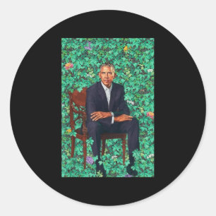 Sticker Rond Chemise Portrait du président Barack Obama