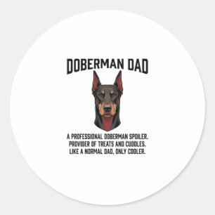 Sticker Rond Chemise pour amateur de chien gravure vintage Papa