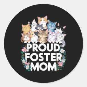 Sticker Rond Chemise pour femmes adoptant un chat à promouvoir
