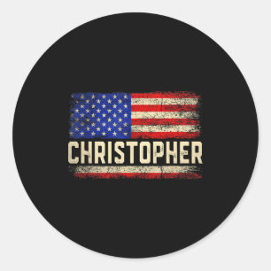 Sticker Rond Chemise prénom Christopher prénom Amer