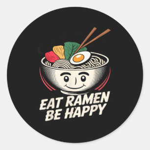 Sticker Rond Chemise Ramen Style Kawaii Drôle Anime Japonais Gr