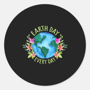 Sticker Rond Chemise rétro environnementale pour femmes Earth D