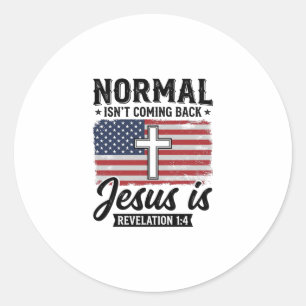 Sticker Rond Chemise Révélation Jésus Le Normal Ne Revient Pas_