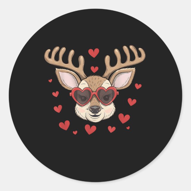 Sticker Rond Chemise Saint-Cerf de Saint-Valentin pour les coup (Devant)