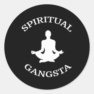 Sticker Rond Chemise Spiritual Gangsta - Hommes Femmes Yoga Drô