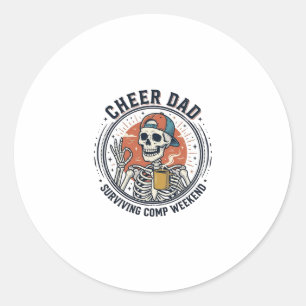 Sticker Rond Chemise squelette de week-end de survie de papa_1