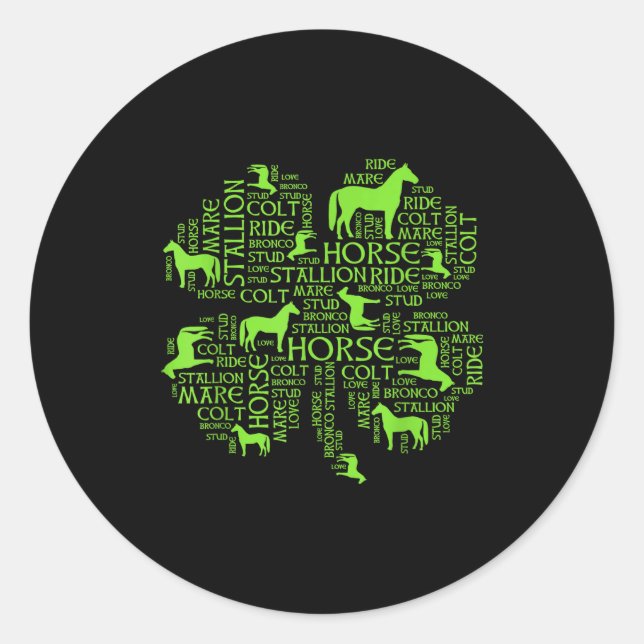 Sticker Rond Chemise St. Patrick Horse Iri - Tee Trèfle  (Devant)