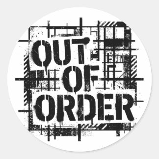 Sticker Rond Chemise sweat de typographie industrielle brutalis