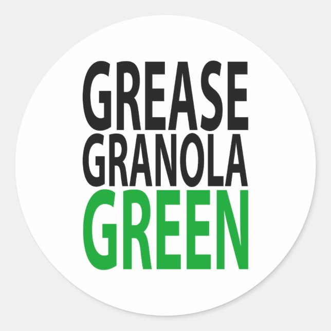 Sticker Rond Chemise T Grease Granola Verte  (Devant)