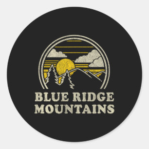 Sticker Rond Chemise T Mountains Blue Ridge Vintage Randonnée M