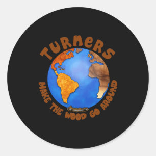 Sticker Rond Chemise T Terre de tournage drôle du globe des tou