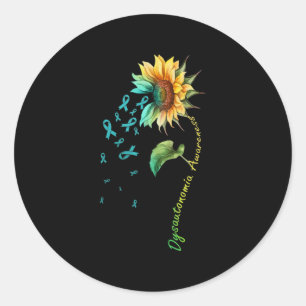 Sticker Rond Chemise tournesol de sensibilisation à la dysauton