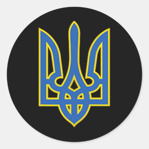 Sticker Rond Chemise trident ukrainienne Tryzub Armée ukrainien