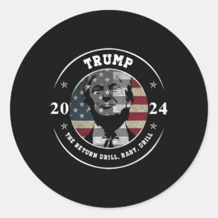 Sticker Rond Chemise Trump Drill Byby Sarcastique Républicain