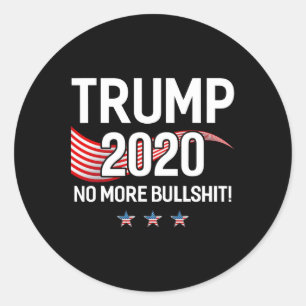 Sticker Rond Chemise Trump Plus de Bull Chemise Drapeau Drôle P