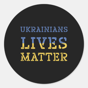 Sticker Rond Chemise Ukrainienne Vies Problème Drapeau Ukraine