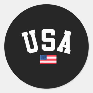 Sticker Rond Chemise Usa Hommes Femmes Enfants Drapeau Américai