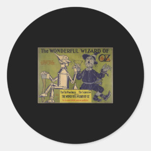 Sticker Rond Chemise vintage Ecrow Tin-man Art-le Magicien d'Oz