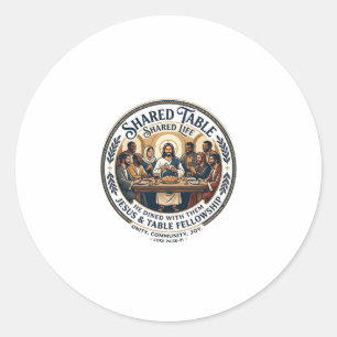 Sticker Rond Chemise Vintage Jésus Moms Group Étude Biblique po