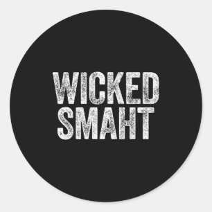 Sticker Rond Chemise Wicked Smaht Boston Machusetts