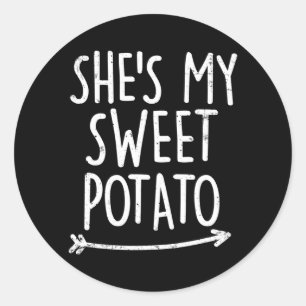 Sticker Rond Chemises à motif de patate douce pour hommes et fe