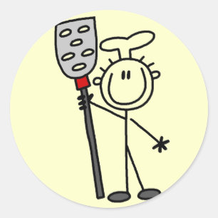 Sticker Rond Chemises avec spatule pour chef et cadeaux