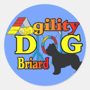 Sticker Rond Chemises Briard Agility Cadeaux