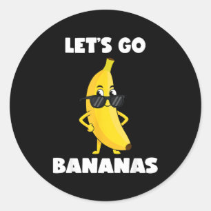 Sticker Rond Chemises de bananes drôles chemise mignonne banane