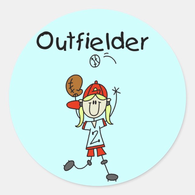 Sticker Rond Chemises de baseball pour filles et cadeaux (Devant)