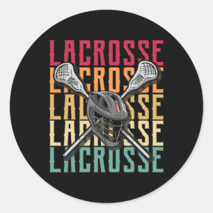 Sticker Rond Chemises de crosse Mens Lacrosse Joueur Lâcheuse B