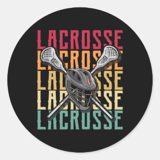 Sticker Rond Chemises de crosse Mens Lacrosse Joueur Lâcheuse B