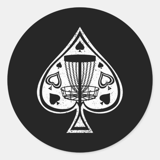 Sticker Rond Chemises de Disc Golf Hommes Disc Golf Tee As de P (Devant)