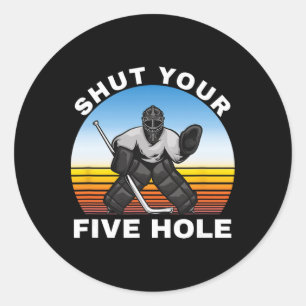 Sticker Rond Chemises de hockey sur glace, Fermez Votre Cinquiè