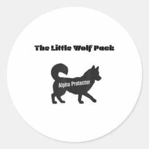 Sticker Rond Chemises de la famille Wolf Pack personnalisées Al