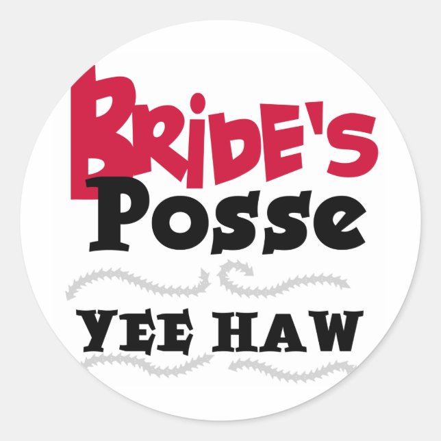 Sticker Rond Chemises de mariée Posse Bachelorette Party (Devant)
