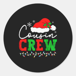 Sticker Rond Chemises de Noël de l'équipage de cousins ​​Corres