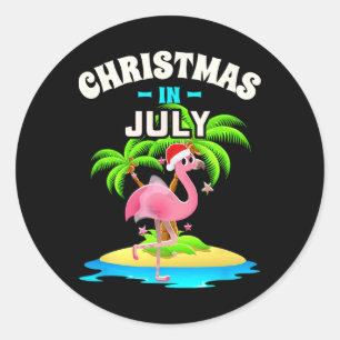 Sticker Rond Chemises de Noël en Juillet pour Femmes Hommes Enf