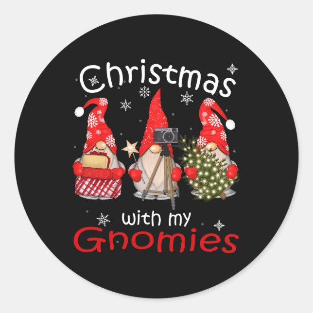 Sticker Rond Chemises De Noël Familiales Pour Femmes Hommes - G (Devant)